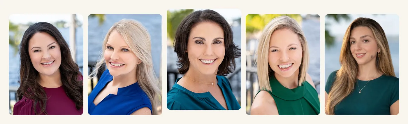 The five providers of Dermatology and Skin Cancer Center: Jennifer L. Henderson Brinckerhoff PA-C, Grace A. Mazzarella APRN-C, Jeannette Hudgens MD, Madison Lynne Sadler PA-C, and Anam Jaffar PA-C